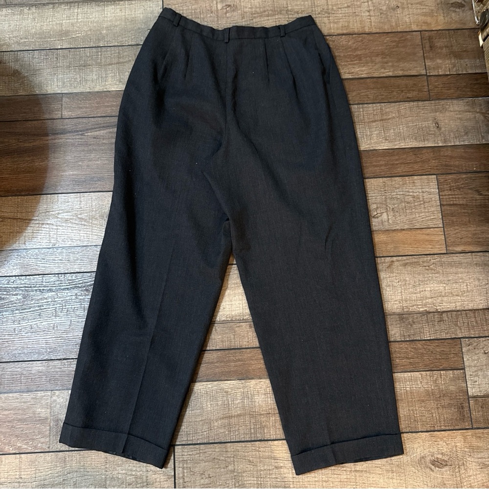 Talbots Gray Wool Pleated Dress Pants petite USA made